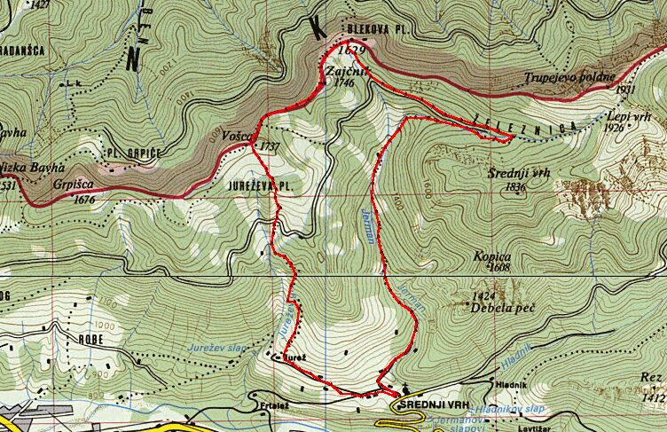 Trip3 - Srednji vrh, Blekova planina,Vošca, Srednji vrh